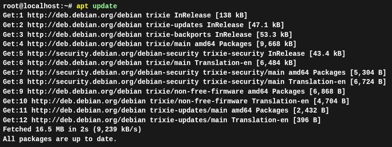Настройка источников APT в Debian 13