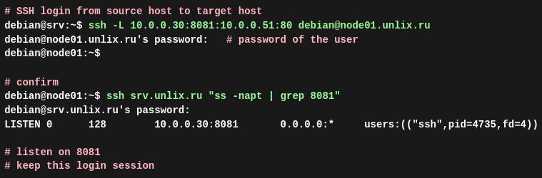 Проброс портов SSH в Debian 13