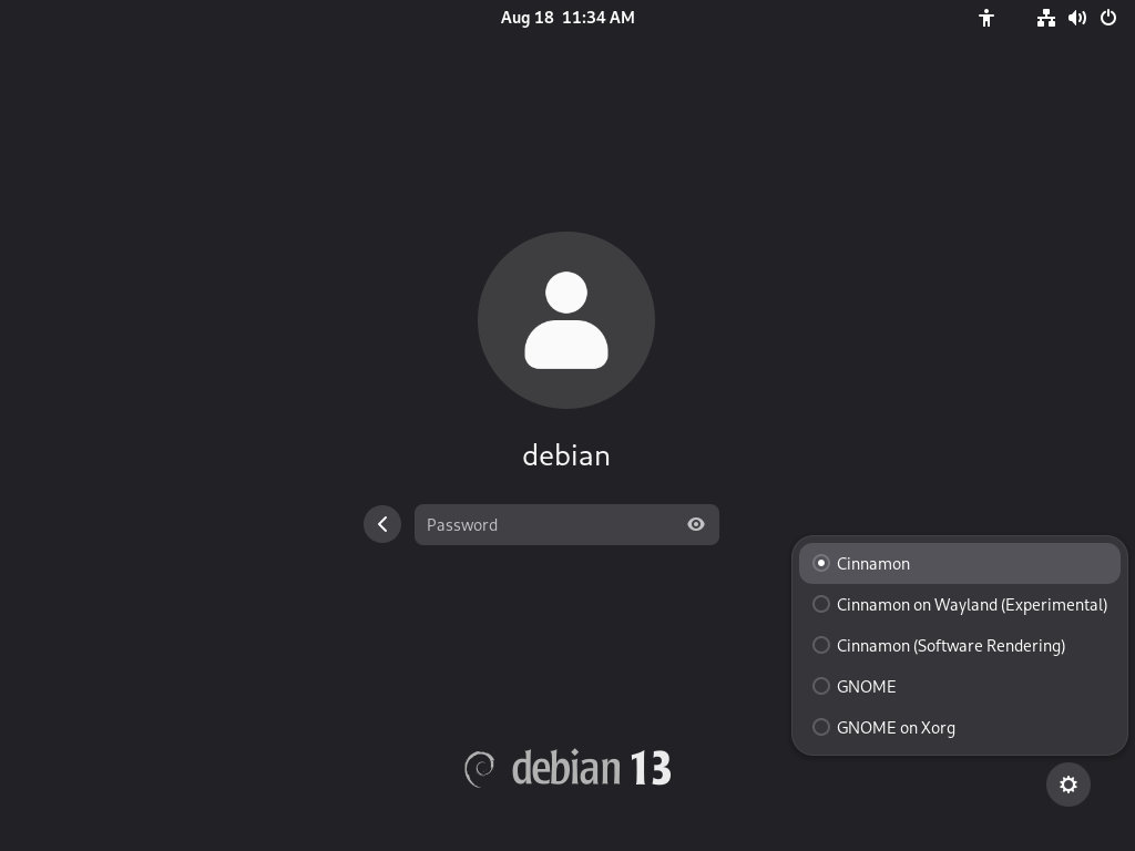 Установка Cinnamon Desktop в Debian 13