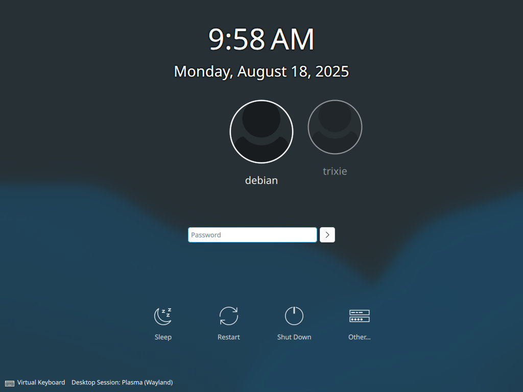 Установка KDE в Debian 13
