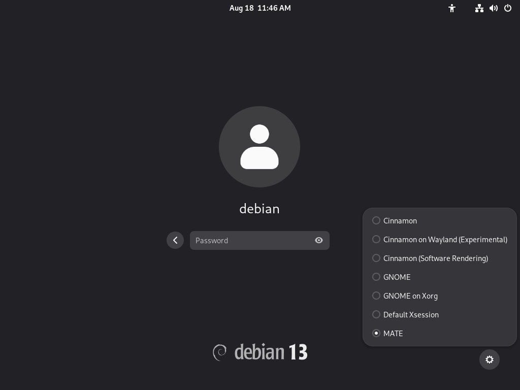 Установка MATE Desktop в Debian 13
